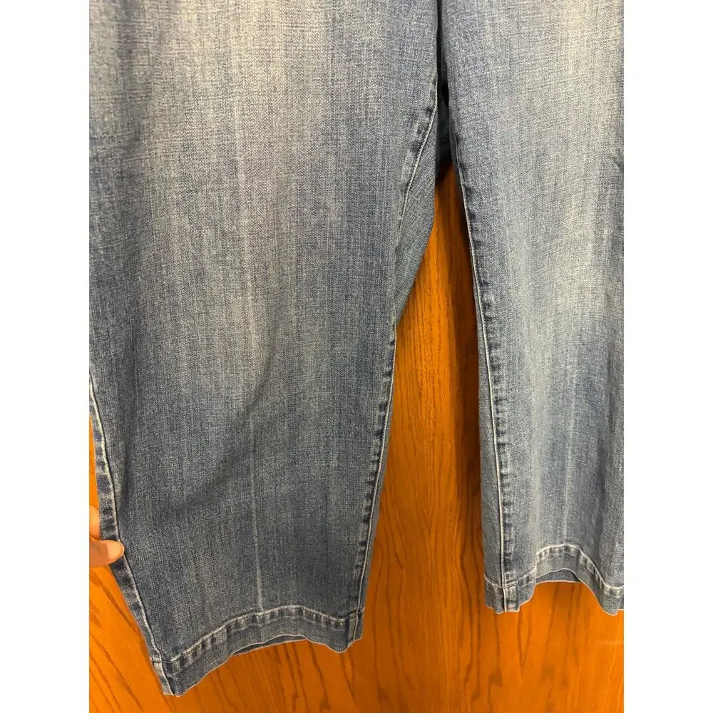 Talbots Sailor Jeans Women's 24W Plus Crop Denim Capri Button Detail Stretch - Picture 3 of 6